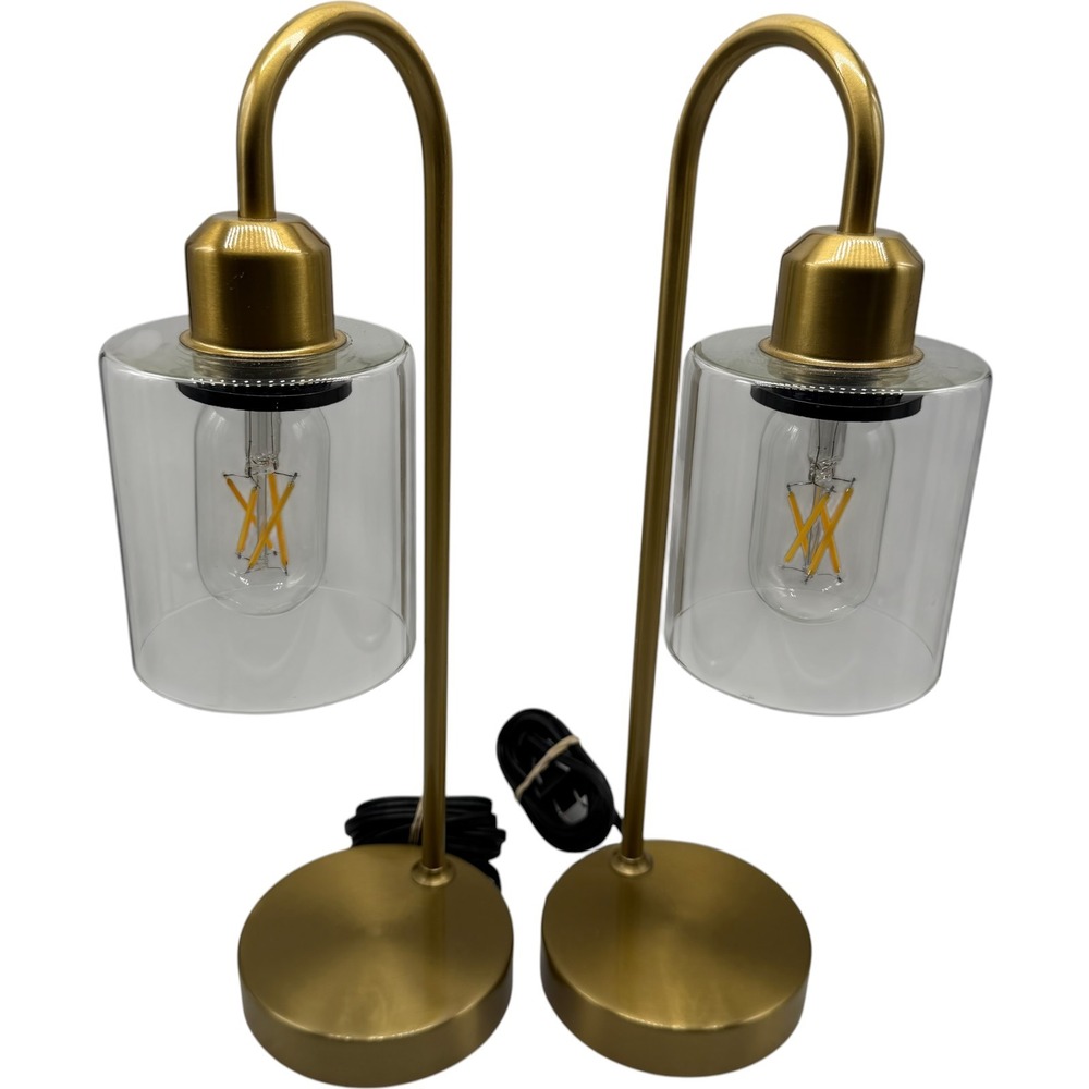 Gold Touch Table Lamps Set of 2 with USB A & C Charging Ports Working Tested